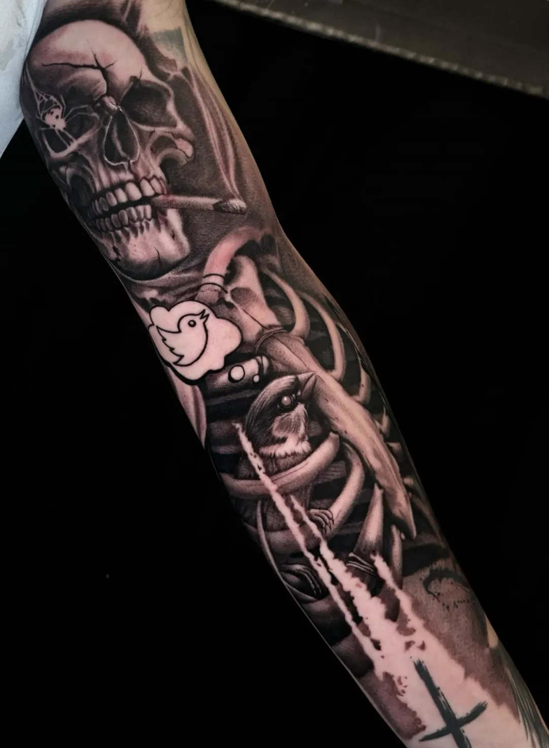 Tattoo van Dante Ink, vers gezet
